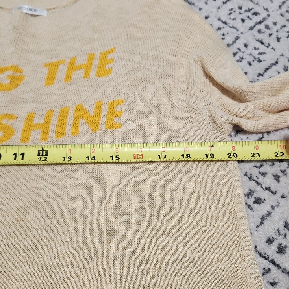 Stitchdrop Womens Sweater Lemon Yellow Hug The Sunshine Lightweight Slub Knit L - Picture 10 of 13